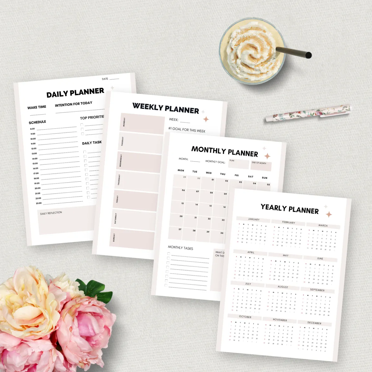 Daily to Yearly Planners